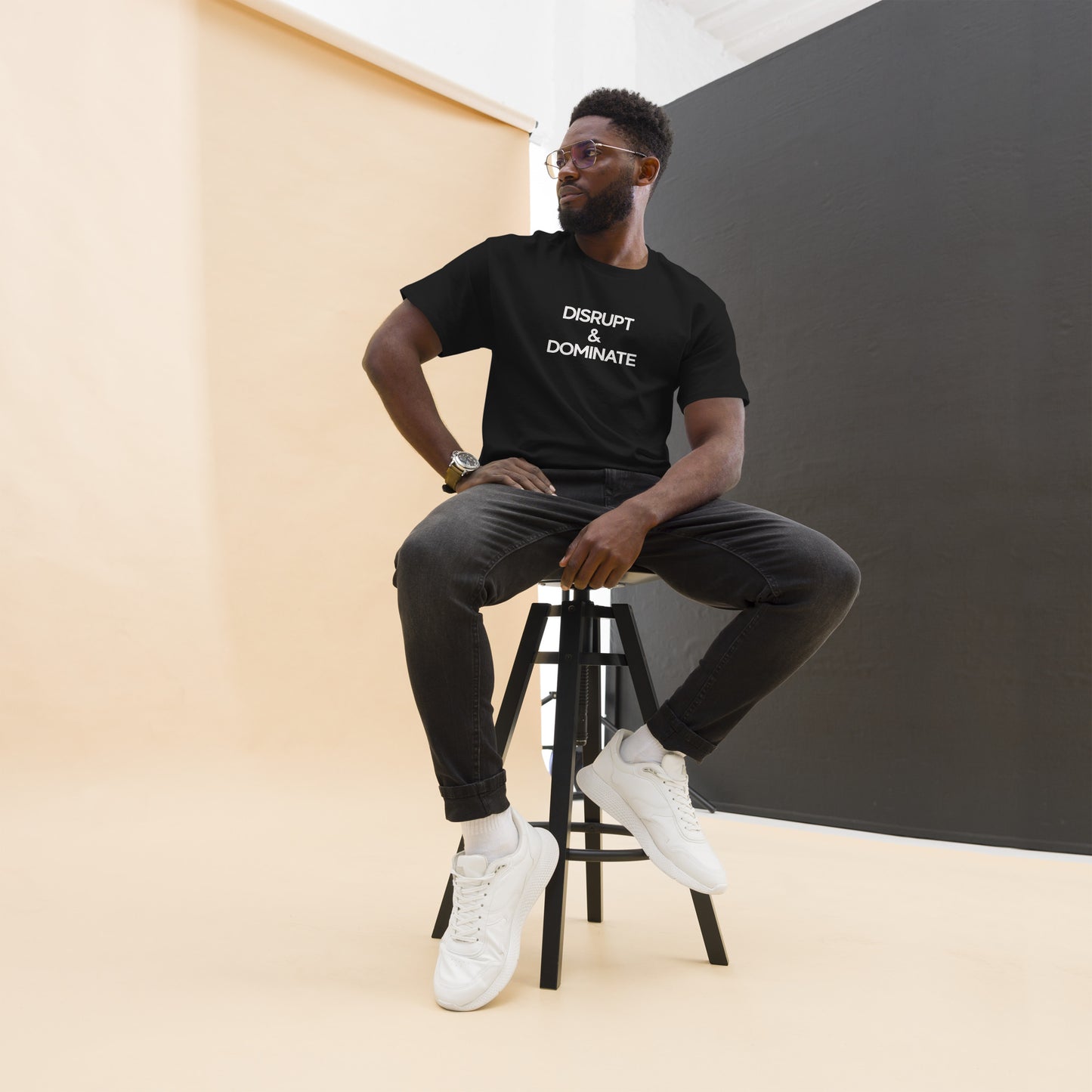 Disrupt & Dominate - Luxury Men's Black T-Shirt