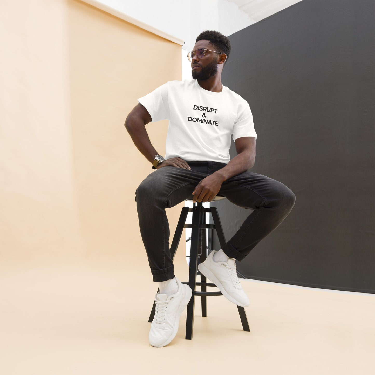 Disrupt & Dominate - Luxury Men's White T-Shirt