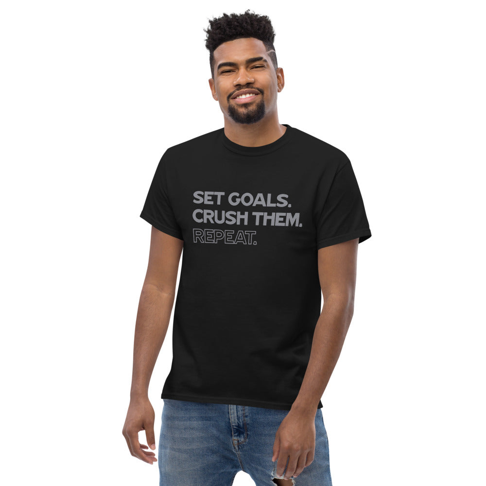 Z - Set Goals. Crush Them. Repeat. - Men's Heavyweight Tee