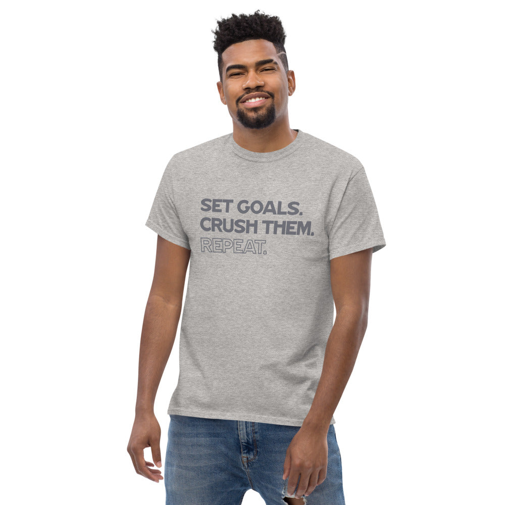 Z - Set Goals. Crush Them. Repeat. - Men's Heavyweight Tee