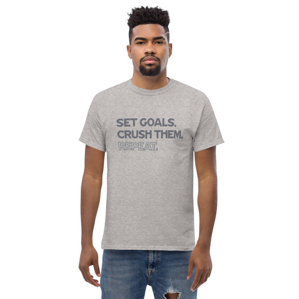 Z - Set Goals. Crush Them. Repeat. - Men's Heavyweight Tee