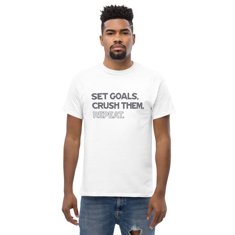 Z - Set Goals. Crush Them. Repeat. - Men's Heavyweight Tee